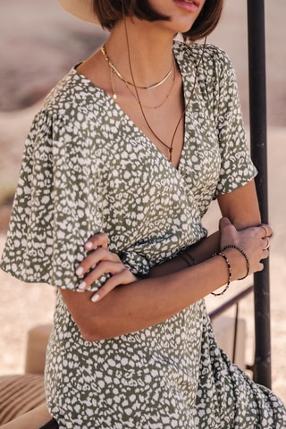 Vestido traçado - Verde-azeitona