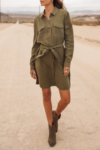Vestido-camisa - Caqui