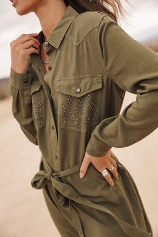 Vestido-camisa - Caqui