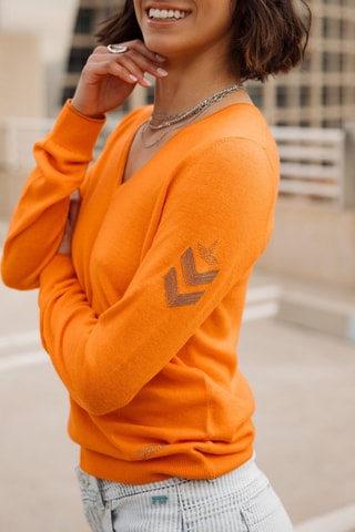 Pull en laine et cachemire - Orange