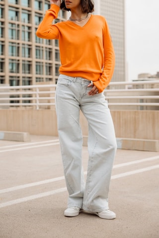 Pull en laine et cachemire - Orange