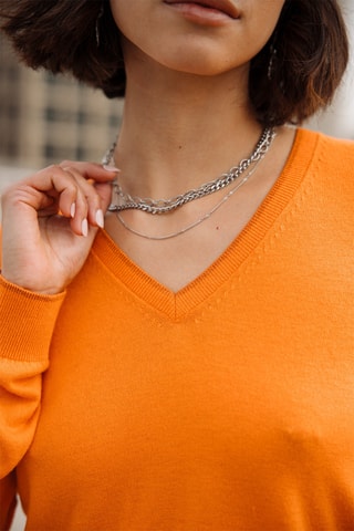 Pull en laine et cachemire - Orange