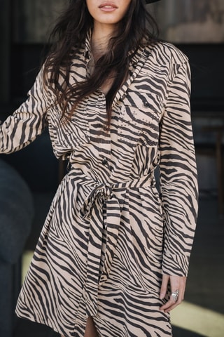 Vestido-camisa - Creme