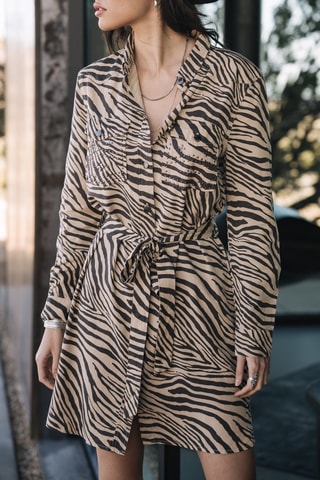Vestido-camisa - Creme