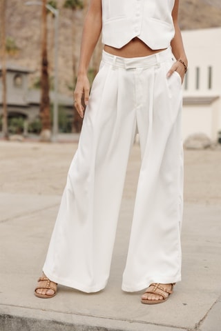 Pantalon palazzo - Blanc cassé