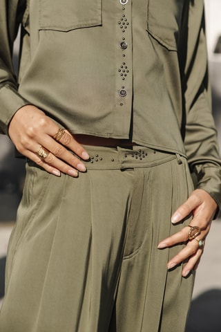 Pantalon palazzo - Kaki