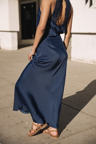 Vestido comprido - Azul-marinho