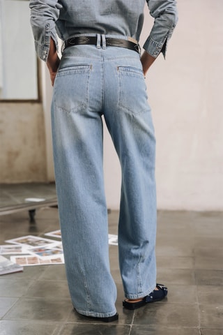 Calças de ganga wide legs - Azul-claro