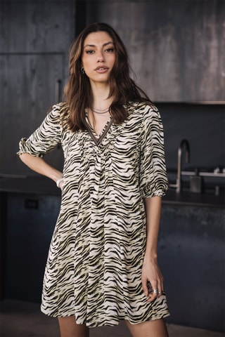 Vestido estilo patinadora - Bege