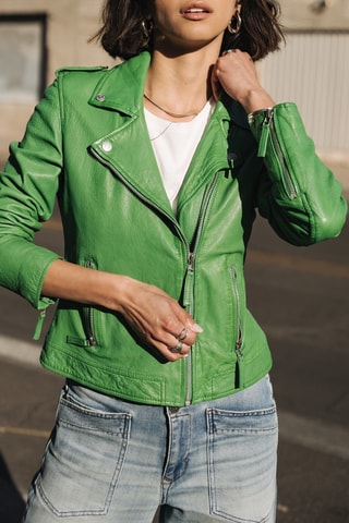 Veste en cuir - Vert