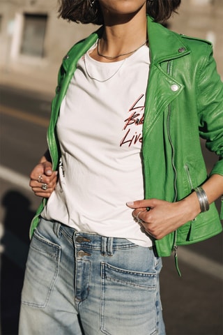 Veste en cuir - Vert