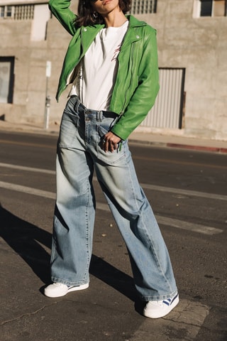 Veste en cuir - Vert