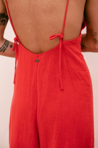 Macacão em linho - Vermelho