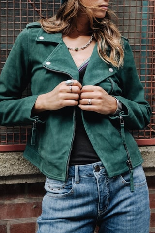 Veste en nubuck - Vert foncé