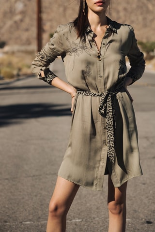 Vestido-camisa - Caqui