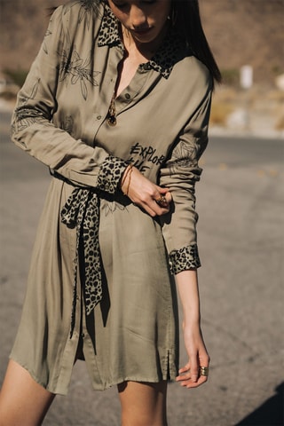 Vestido-camisa - Caqui
