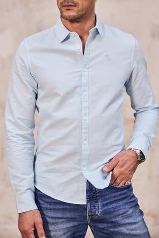 Camisa em linho - Azul-claro