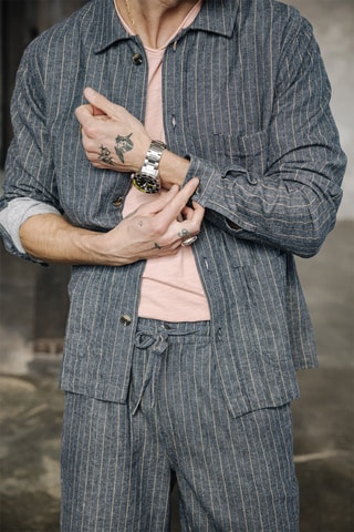 Sobrecamisa em linho - Índigo