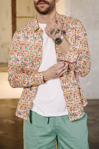 Camisa - Laranja e verde