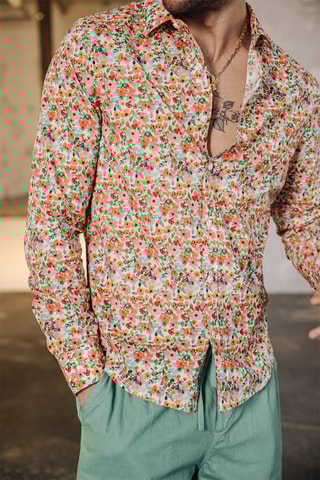 Camisa - Laranja e verde