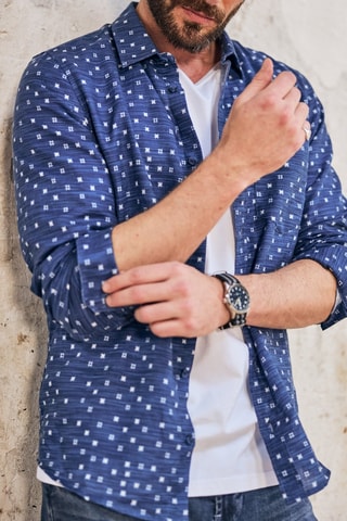 Camisa em linho - Azul-real