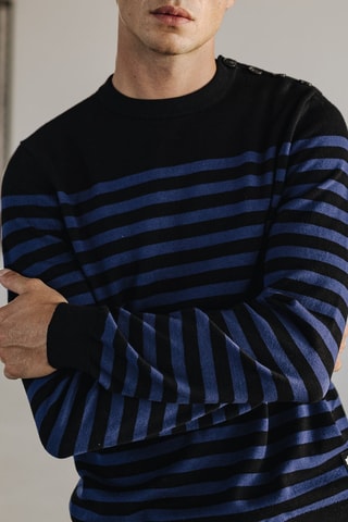 Camisola - Preto e azul-cobalto
