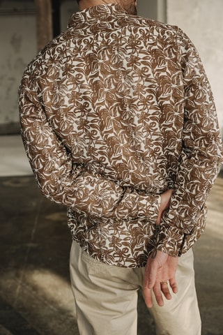 Camisa em linho - Castanho