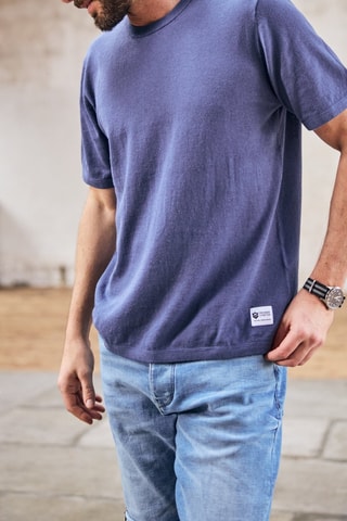 Camisola em linho - Azul