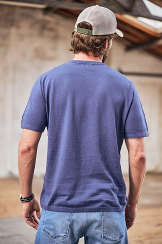 Camisola em linho - Azul