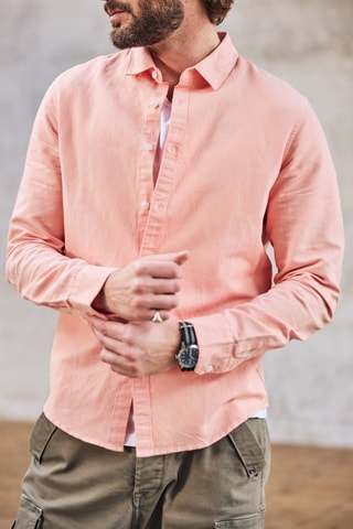 Camisa em linho - Rosa