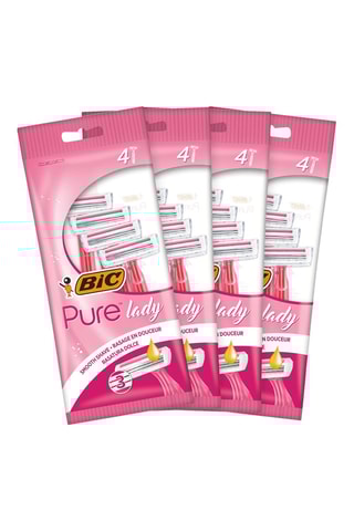 4 x 4 rasoirs jetables pour femmes Bic Pure3 Lady - 3 lames