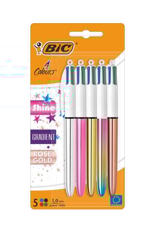 5 stylos-bille 4 couleurs Shine et Gradient - 4 encres
