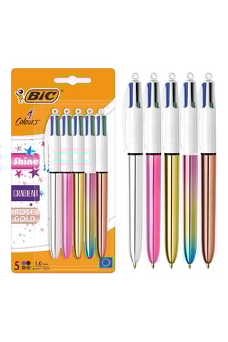 5 stylos-bille 4 couleurs Shine et Gradient - 4 encres