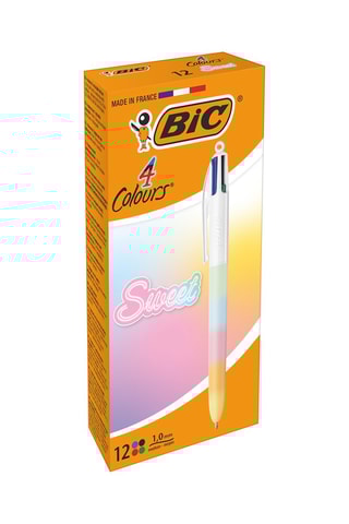 12 stylos-bille 4 couleurs Sweet - 4 encres