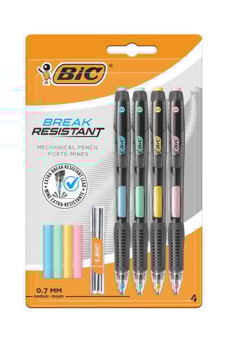 4 portemines et recharges Break Resistant - 0,7 mm - 6 mines
