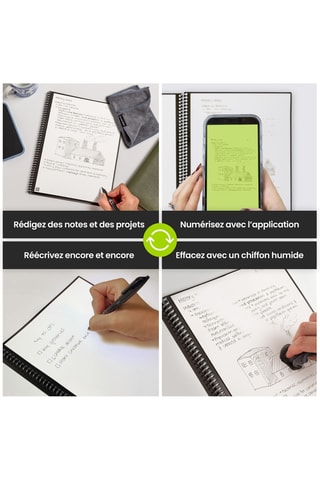 Cahier connecté Rocketbook Fusion Executive - 42 pages - Ciel - A5