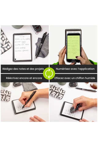 Bloc-notes connecté Rocketbook Flip Letter - 32 pages - Noir - A4