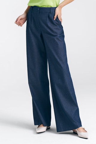 Broek Wide Legs Blauw