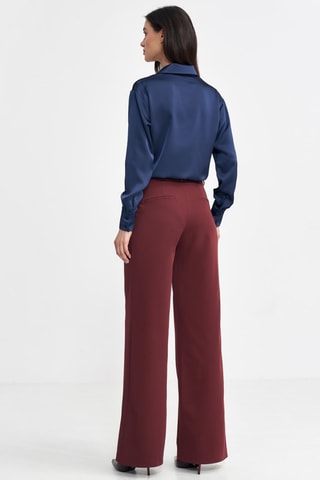 Broek Wide Legs - Bordeauxrood