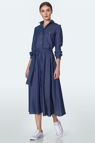 Jurk Gemêleerd Marineblauw