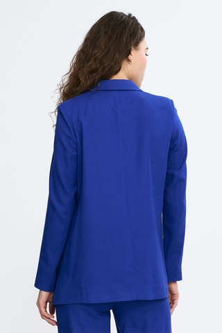 Linnen Colbert Regular Fit - Blauw