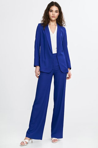Linnen Colbert Regular Fit - Blauw