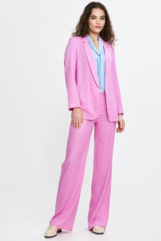 Linnen Colbert Regular Fit - Roze