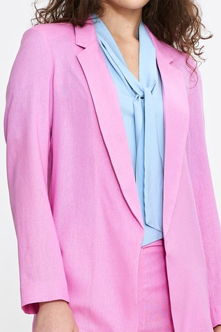 Linnen Colbert Regular Fit - Roze