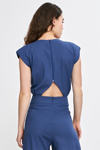 Linnen Jumpsuit Regular - Blauw