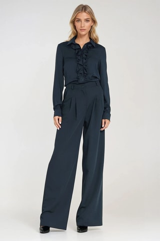 Broek Wide Legs - Marineblauw