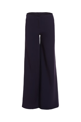 Broek Wide Legs Hoge Taille - Marineblauw