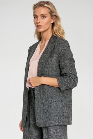 Blazer - Gemêleerd Zwart