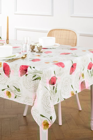 Toalha de mesa Coquelicots - Vermelho e branco