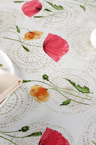 Toalha de mesa Coquelicots - Vermelho e branco
